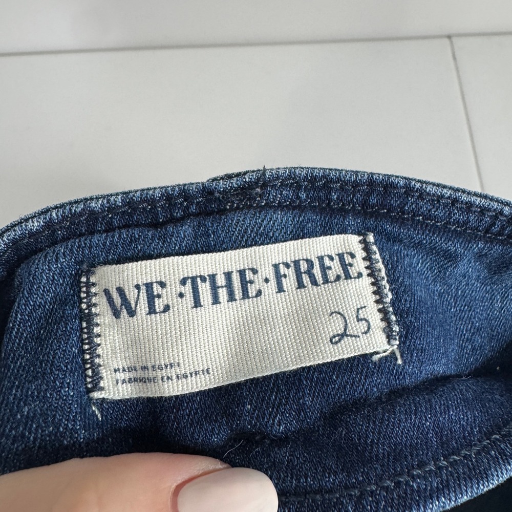 Free People We The Free Flare Jeans Womens 25 Blue Side Slit Denim Pants Boho - Picture 11 of 13